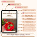 Crochet Ruffled Flower Wreath Pattern PDF - DIY Red Christmas Ornament PDF - Hand Trendy