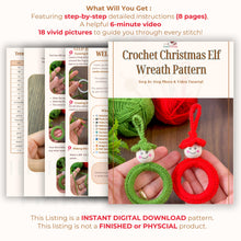 Crochet Christmas Elf Wreath Pattern, DIY Red Ornament PDF, Handmade Holiday Décor Tutorial, Beginner Festive Craft Project