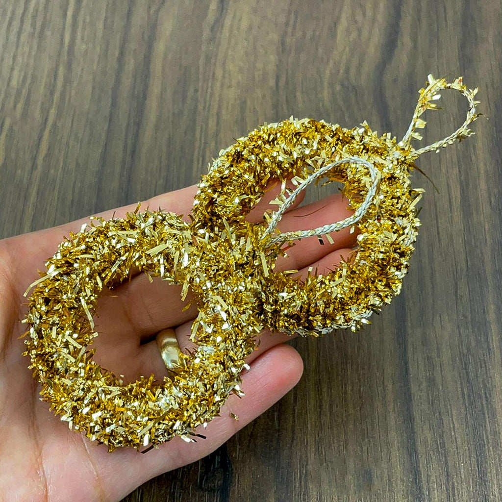 Gold Tinsel Wreath Crochet Pattern PDF - DIY Festive Ornament PDF - Hand Trendy