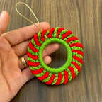 Crochet Holiday Wreath PDF Pattern - DIY Red Green Christmas Ornament PDF - Hand Trendy
