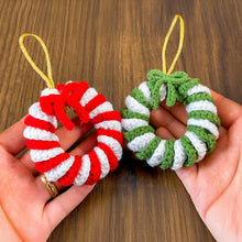Candy Cane Wreath Crochet Pattern, Christmas Ornament PDF, DIY Holiday Wreath Tutorial, Beginner Friendly Crochet, Handmade Décor Idea