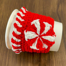 Christmas Crochet Cup Cozy PDF Pattern, Peppermint Coffee Sleeve Tutorial, DIY Cup Cover, Handmade Holiday Crochet Pattern