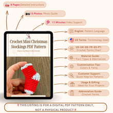Crochet Mini Christmas Stockings PDF Pattern, DIY Holiday Ornaments, Handmade Festive Stocking Decorations, Cute Crochet Gift Bag Design