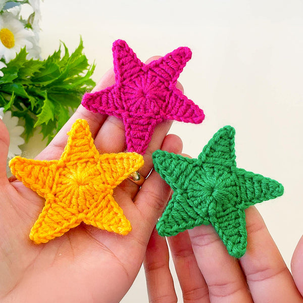Crochet Star Applique PDF Pattern, DIY Decorative Star Ornament, Handmade Festive Star Design, Easy Crochet Pattern for Beginners