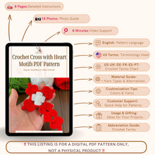 Crochet Cross with Heart Motifs PDF Pattern, Handmade Religious Decor Design, DIY Faith-Inspired Crochet Gift