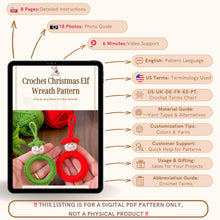 Crochet Christmas Elf Wreath Pattern, DIY Red Ornament PDF, Handmade Holiday Décor Tutorial, Beginner Festive Craft Project