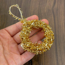 Gold Tinsel Wreath Crochet Pattern, DIY Festive Ornament PDF, Handmade Christmas Décor Tutorial, Beginner Holiday Craft Project