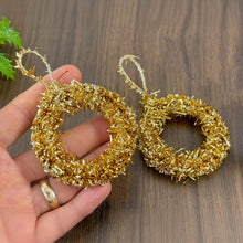 Gold Tinsel Wreath Crochet Pattern, DIY Festive Ornament PDF, Handmade Christmas Décor Tutorial, Beginner Holiday Craft Project