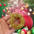 Gold Tinsel Wreath Crochet Pattern PDF - DIY Festive Ornament PDF - Hand Trendy