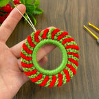 Crochet Holiday Wreath PDF Pattern - DIY Red Green Christmas Ornament PDF - Hand Trendy