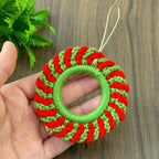 Crochet Holiday Wreath PDF Pattern - DIY Red Green Christmas Ornament PDF - Hand Trendy