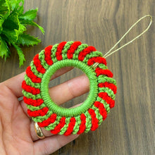 Crochet Holiday Wreath Pattern, DIY Red Green Christmas Ornament PDF, Handmade Festive Décor Tutorial, Beginner Crochet Project