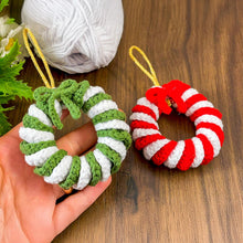 Candy Cane Wreath Crochet Pattern, Christmas Ornament PDF, DIY Holiday Wreath Tutorial, Beginner Friendly Crochet, Handmade Décor Idea