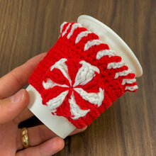 Christmas Crochet Cup Cozy PDF Pattern, Peppermint Coffee Sleeve Tutorial, DIY Cup Cover, Handmade Holiday Crochet Pattern