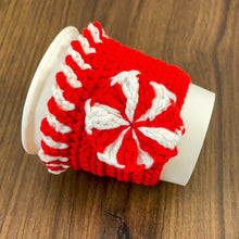 Christmas Crochet Cup Cozy PDF Pattern, Peppermint Coffee Sleeve Tutorial, DIY Cup Cover, Handmade Holiday Crochet Pattern
