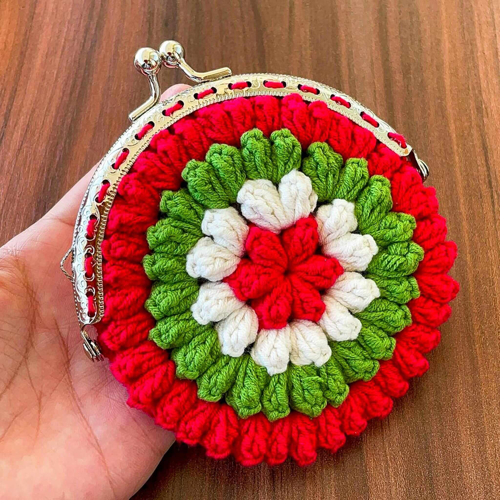 Crochet Flower Coin Purse Pattern PDF - Small Floral Crochet Pouch - Hand Trendy