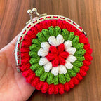 Crochet Flower Coin Purse Pattern PDF - Small Floral Crochet Pouch - Hand Trendy