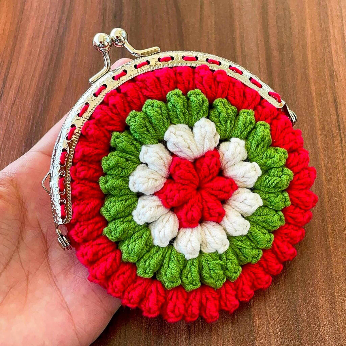 Crochet Flower Coin Purse Pattern PDF - Small Floral Crochet Pouch - Hand Trendy