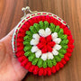 Crochet Flower Coin Purse PDF Pattern, Small Floral Crochet Pouch, Handmade Wallet Design, Christmas Crochet Bag PDF, Instant Download