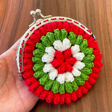 Crochet Flower Coin Purse PDF Pattern, Small Floral Crochet Pouch, Handmade Wallet Design, Christmas Crochet Bag PDF, Instant Download