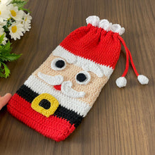 Crochet Santa Bag, Multi-Purpose Crochet Pouch, Perfect DIY Holiday Bottle Cover Gift, Fun Festive Accessory