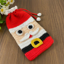 Crochet Santa Bag, Multi-Purpose Crochet Pouch, Perfect DIY Holiday Bottle Cover Gift, Fun Festive Accessory