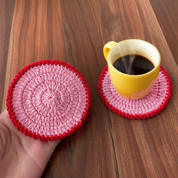 Modern Crochet Coaster Pattern, Unique DIY Cotton Round Coaster Tutorial, Perfect Handmade Table Decor Gift for Beginners