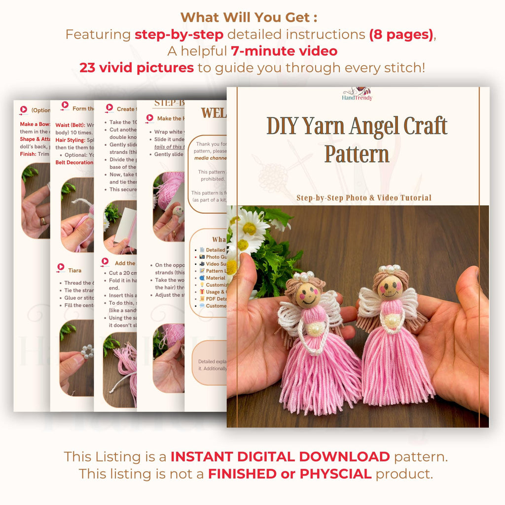 Easy Yarn Angel Pattern Tutorial - Friendly Easy Yarn Angel Pattern for Beautiful Handmade Holiday Decorations - Hand Trendy