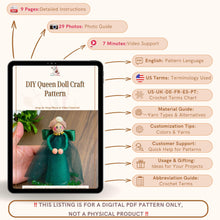 DIY Queen Doll Craft Pattern, Elegant PDF Tutorial for Royal-Themed Decoration, Handmade Queen Ornament, Instant Download