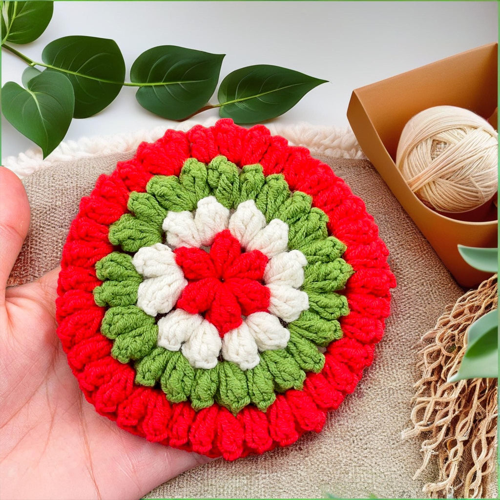Flower Scrubby Crochet Pattern | Easy PDF Tutorial | Christmas Gift - Hand Trendy