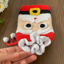 Crochet Santa Bag, Multi-Purpose Crochet Pouch, Perfect DIY Holiday Bottle Cover Gift, Fun Festive Accessory