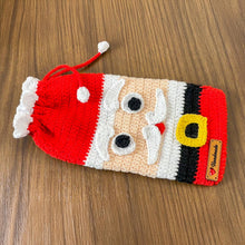 Crochet Santa Bag, Multi-Purpose Crochet Pouch, Perfect DIY Holiday Bottle Cover Gift, Fun Festive Accessory