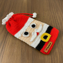 Crochet Santa Bag, Multi-Purpose Crochet Pouch, Perfect DIY Holiday Bottle Cover Gift, Fun Festive Accessory