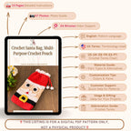 Crochet Santa Bag PDF Pattern - Festive DIY Craft - Fun Festive Accessory - Hand Trendy
