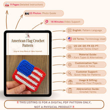 American Flag Crochet Pattern, USA Flag Applique PDF, Patriotic Crochet Square, DIY Independence Day Decor, Handmade 4th of July Craft