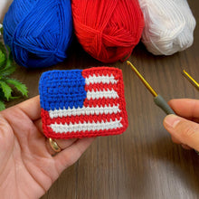 American Flag Crochet Pattern, USA Flag Applique PDF, Patriotic Crochet Square, DIY Independence Day Decor, Handmade 4th of July Craft