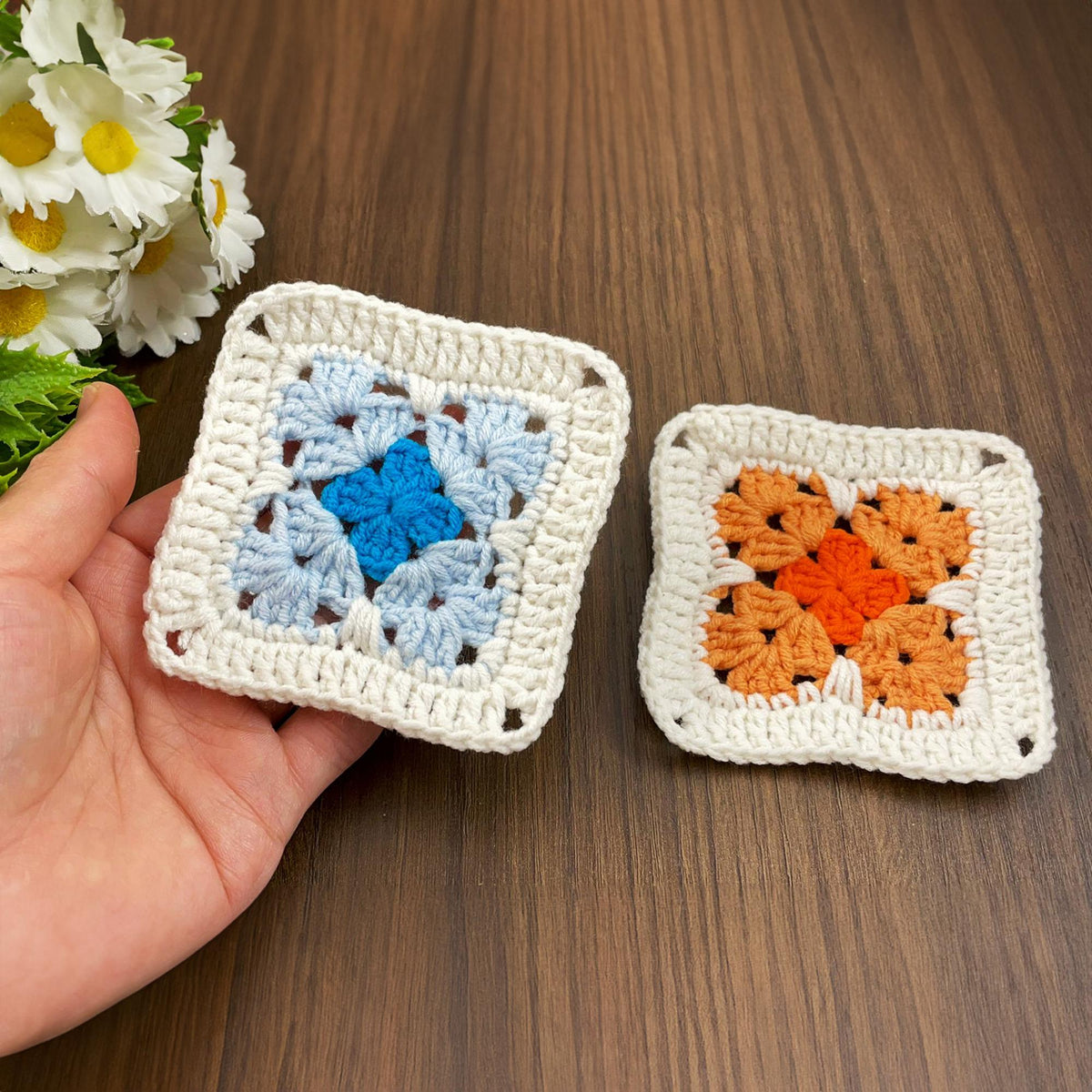 Floral Granny Square PDF Pattern - Flower Motif Tutorial for Beginners - Hand Trendy