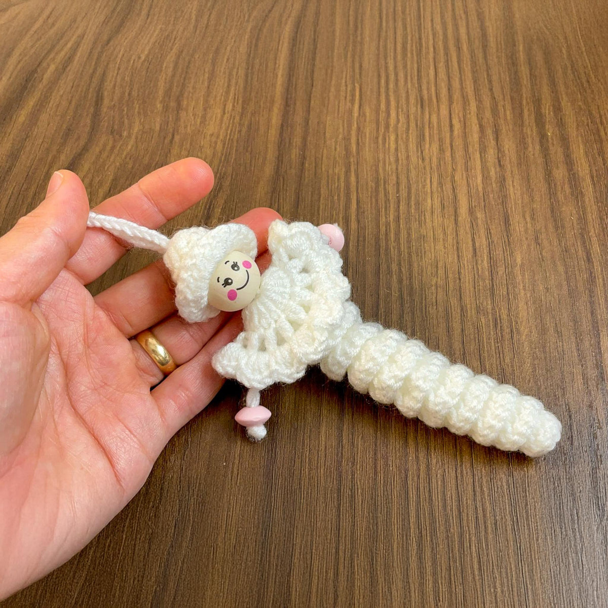 Crochet Caterpillar Angel Keychain Pattern - Handmade Keychain Gift - Hand Trendy