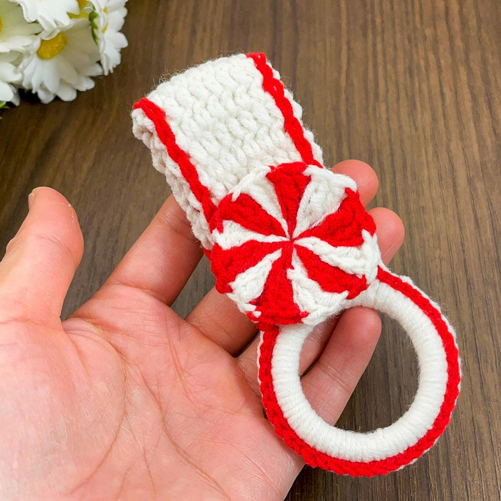 Crochet Candy Cane Towel Holder PDF Pattern - Festive Holiday Crochet Project for Beginners - Hand Trendy