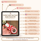Crochet Candy Cane Towel Holder PDF Pattern - Festive Holiday Crochet Project for Beginners - Hand Trendy