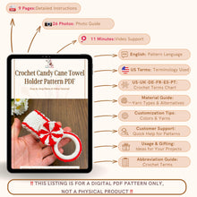 Crochet Candy Cane Towel Holder Pattern PDF, Christmas Kitchen Decor Tutorial, Festive Holiday Crochet Project for Beginners