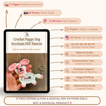 Crochet Puppy Dog Keychain PDF Pattern, Amigurumi Puppy Keyring Tutorial, Upcycled Can Tab Craft, DIY Scrap Yarn Keychain, Instant Download