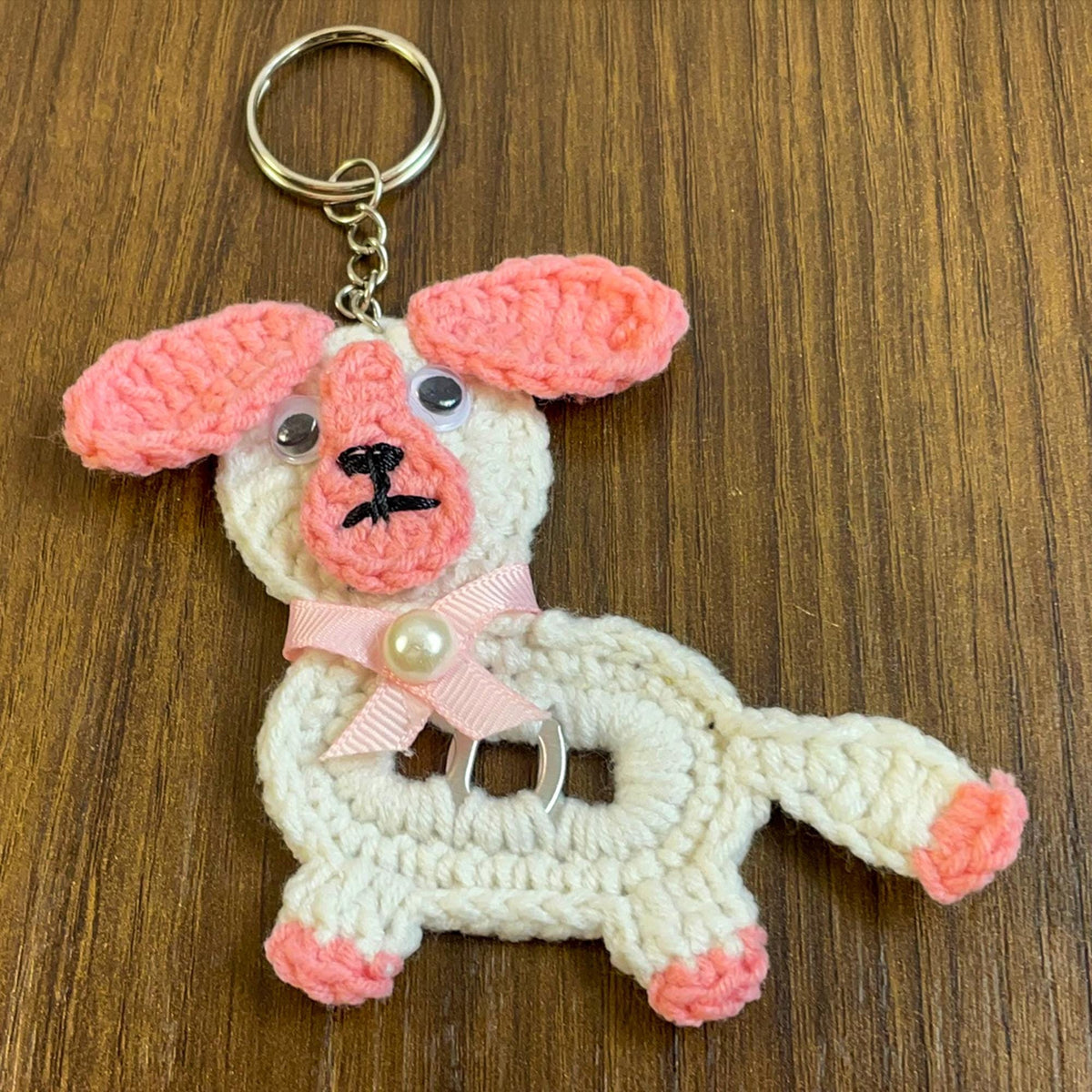 Crochet Puppy Keychain PDF Pattern - DIY Scrap Yarn Keychain - Hand Trendy