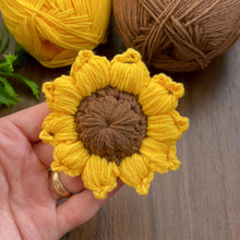 Amigurumi Sunflower Crochet Pattern, 3D Crochet Flower Plush, Stuffed Sunflower Applique PDF, DIY Floral Home Decor, Instant Download