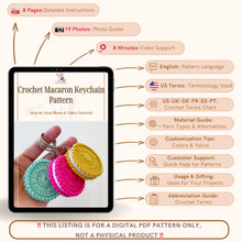 Crochet Macaron Keychain Pattern, Amigurumi Cookie Keyring PDF, DIY Cute Dessert Plush, Handmade Sweet Treat Charm, Instant Download