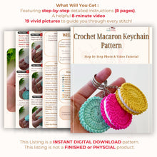 Crochet Macaron Keychain Pattern, Amigurumi Cookie Keyring PDF, DIY Cute Dessert Plush, Handmade Sweet Treat Charm, Instant Download