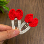 Crochet Bow Hair Clip Pattern with Scalloped Edge - Handmade Accessory - Hand Trendy