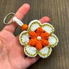 3D Crochet Puffy Flower Keychain Pattern, Amigurumi Floral Key Ring PDF, Handmade Crochet Keychain DIY, Instant Download Crochet Pattern