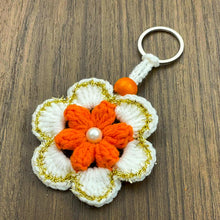 3D Crochet Puffy Flower Keychain Pattern, Amigurumi Floral Key Ring PDF, Handmade Crochet Keychain DIY, Instant Download Crochet Pattern