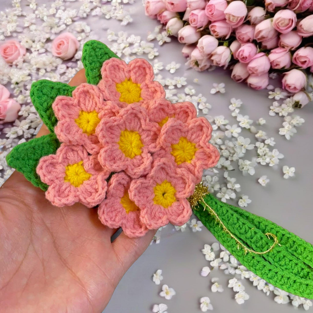 3D Crochet Flower Bouquet Pattern PDF - Handmade Room Decoration - Hand Trendy